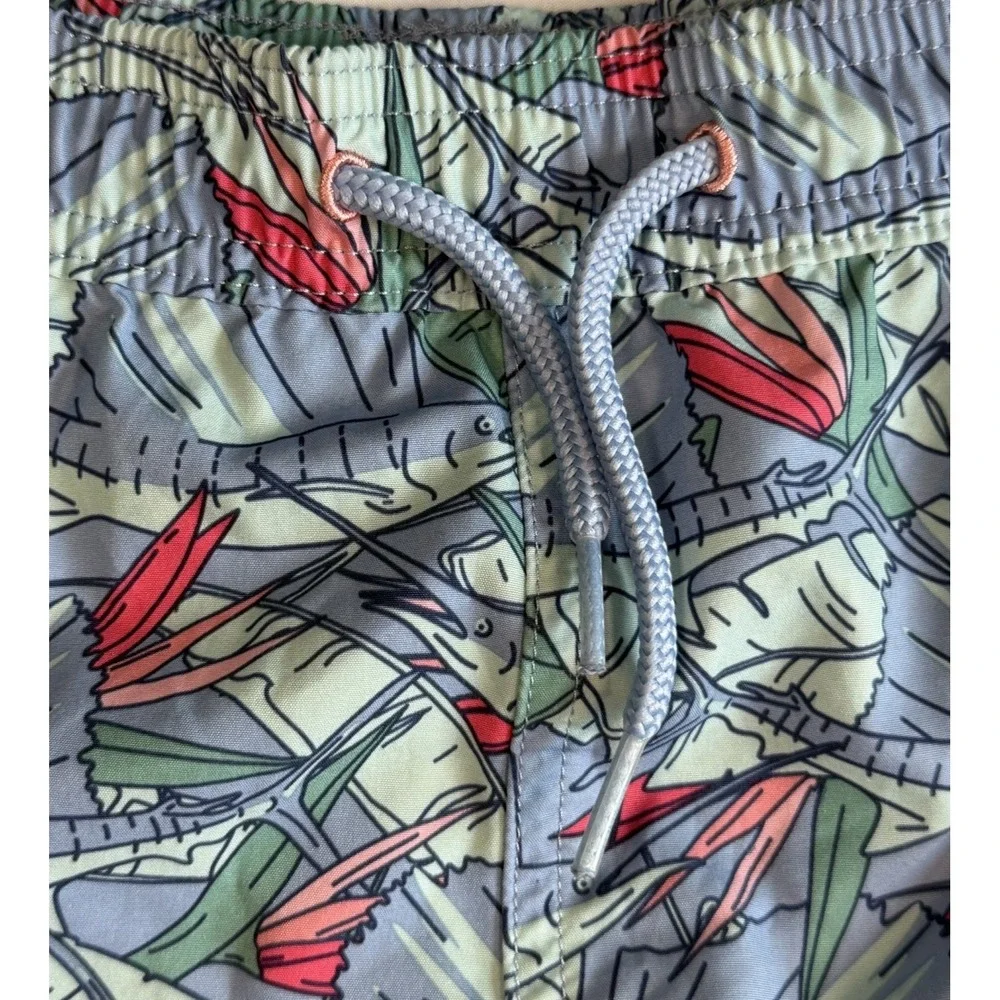 Vineyard Vines Boys Swim Trunks Board Short Sailfish Allover Print Medium 10/12